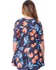 24seven Comfort Apparel 24seven Comfort Apparel Tulip Print Elbow Sleeve Casual Tunic Top - 3