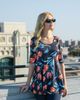 24seven Comfort Apparel 24seven Comfort Apparel Tulip Print Elbow Sleeve Casual Tunic Top - 5
