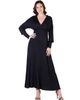 24seven Comfort Apparel 24seven Comfort Apparel V-Neck Long Sleeve Maxi Dress - 1