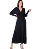 24seven Comfort Apparel 24seven Comfort Apparel V-Neck Long Sleeve Maxi Dress - 2