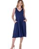 24seven Comfort Apparel 24seven Comfort Apparel V-Neck Sleeveless Maxi Dress with Belt - 1
