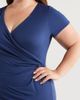24seven Comfort Apparel 24seven Comfort Apparel V-Neck Stretch Faux Wrap Dress - 4