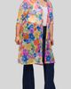24seven Comfort Apparel 24seven Comfort Apparel Watercolor Floral Print Sheer Open Front Long Jacket - 1