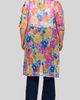 24seven Comfort Apparel 24seven Comfort Apparel Watercolor Floral Print Sheer Open Front Long Jacket - 2