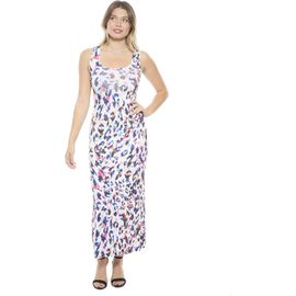 24seven Comfort Apparel 24seven Comfort Apparel Womens Abstract Scoop Neck Sleeveless Tank Racerback Maxi Dress