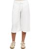 24seven Comfort Apparel 24seven Comfort Apparel Womens Basic Ribbed Knit Drawstring Flared Capri Pants - 1