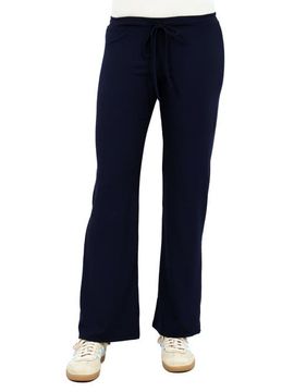 24seven Comfort Apparel 24seven Comfort Apparel Womens Basic Ribbed Knit Drawstring Straight Leg Lounge Pants