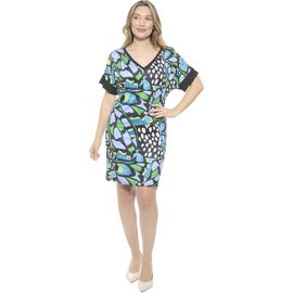24seven Comfort Apparel 24seven Comfort Apparel Womens Butterfly Short Sleeve Knee Length T-Shirt Dress