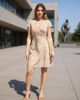 24seven Comfort Apparel 24seven Comfort Apparel Womens Cheetah Collar Knee Length Side Tie Wrap Dress - 5
