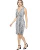 24seven Comfort Apparel 24seven Comfort Apparel Womens Cheetah V-Neck Sleeveless Faux Wrap Tulip Hem Midi Dress - 2