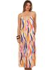 24seven Comfort Apparel 24seven Comfort Apparel Womens Essential Abstract Print Scoop Neck Spaghetti Strap Pocket A-Line Maxi Dress - 1