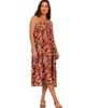 24seven Comfort Apparel 24seven Comfort Apparel Womens Essential Abstract Print Spaghetti Strap Smocked Pocket A-Line Maxi Dress - 1