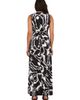24seven Comfort Apparel 24seven Comfort Apparel Womens Essential Abstract Print V-Neck Sleeveless Tie Back Empire Waist Maxi Dress - 3