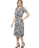 24seven Comfort Apparel 24seven Comfort Apparel Womens Essential Abstract V-Neck Short Sleeve A-Line Midi Dress - 2