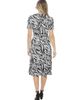 24seven Comfort Apparel 24seven Comfort Apparel Womens Essential Abstract V-Neck Short Sleeve A-Line Midi Dress - 3