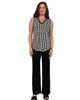 24seven Comfort Apparel 24seven Comfort Apparel Womens Essential Geometric Print V-Neck Sleeveless Round Hem Top and Elastic Waist Flared Pant Set - 1