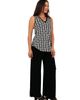 24seven Comfort Apparel 24seven Comfort Apparel Womens Essential Geometric Print V-Neck Sleeveless Round Hem Top and Elastic Waist Flared Pant Set - 2