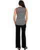 24seven Comfort Apparel 24seven Comfort Apparel Womens Essential Geometric Print V-Neck Sleeveless Round Hem Top and Elastic Waist Flared Pant Set - 3