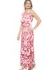 24seven Comfort Apparel 24seven Comfort Apparel Womens Essential Paisley Sleeveless Side Slit Bodycon A-Line Maxi Dress - 2