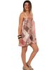 24seven Comfort Apparel 24seven Comfort Apparel Womens Essential Patchwork Spaghetti Strap Smocked A-Line Pocket Mini Dress - 2
