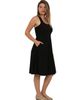 24seven Comfort Apparel 24seven Comfort Apparel Womens Essential Ribbed Knit Sleeveless Scoop Neck Pocket A-Line Midi Dress - 2