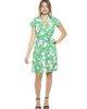 24seven Comfort Apparel 24seven Comfort Apparel Womens Floral Collar Knee Length Side Tie Wrap Dress - 1