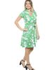 24seven Comfort Apparel 24seven Comfort Apparel Womens Floral Collar Knee Length Side Tie Wrap Dress - 2