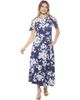 24seven Comfort Apparel 24seven Comfort Apparel Womens Floral Ruffle Sleeve Cold Shoulder A-Line Maxi Dress - 1
