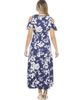 24seven Comfort Apparel 24seven Comfort Apparel Womens Floral Ruffle Sleeve Cold Shoulder A-Line Maxi Dress - 3