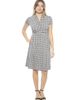 24seven Comfort Apparel 24seven Comfort Apparel Womens Geometric V-Neck Short Sleeve Faux Wrap Knee Length A-Line Dress - 1