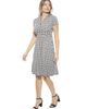 24seven Comfort Apparel 24seven Comfort Apparel Womens Geometric V-Neck Short Sleeve Faux Wrap Knee Length A-Line Dress - 2