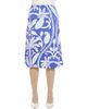 24seven Comfort Apparel 24seven Comfort Apparel Womens Paisley Elastic Waist Knee Length A-Line Skirt - 1