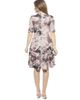 24seven Comfort Apparel 24seven Comfort Apparel Womens Paisley Scoop Neck Elbow Sleeve Knee Length A-Line Flared Dress - 3