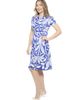 24seven Comfort Apparel 24seven Comfort Apparel Womens Paisley V-Neck Short Sleeve Faux Wrap Knee Length A-Line Dress - 2