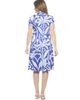 24seven Comfort Apparel 24seven Comfort Apparel Womens Paisley V-Neck Short Sleeve Faux Wrap Knee Length A-Line Dress - 3