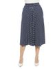 24seven Comfort Apparel 24seven Comfort Apparel Womens Polka Dot Elastic Waist Pocket A-Line Midi Skirt - 1