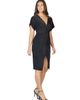24seven Comfort Apparel 24seven Comfort Apparel Womens Short Sleeve V Neck Twist Front Split Hem Dress - 2