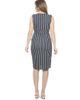 24seven Comfort Apparel 24seven Comfort Apparel Womens Striped V-Neck Sleeveless Faux Wrap Tulip Hem Midi Dress - 3