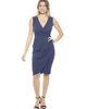 24seven Comfort Apparel 24seven Comfort Apparel Womens V-Neck Sleeveless Faux Wrap Tulip Hem Midi Dress - 1