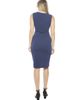 24seven Comfort Apparel 24seven Comfort Apparel Womens V-Neck Sleeveless Faux Wrap Tulip Hem Midi Dress - 3