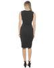 24seven Comfort Apparel 24seven Comfort Apparel Womens V-Neck Sleeveless Faux Wrap Tulip Hemline Midi Dress - 3
