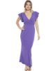 24seven Comfort Apparel 24seven Comfort Apparel Womens V-Neck Tulip Hem Ruffle Sleeve Faux Wrap Maxi Dress - 1