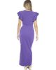 24seven Comfort Apparel 24seven Comfort Apparel Womens V-Neck Tulip Hem Ruffle Sleeve Faux Wrap Maxi Dress - 3