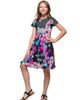 24sevenKid 24sevenKid Black and Pink Paisley Fit and Flare Knee Length Dress - 2