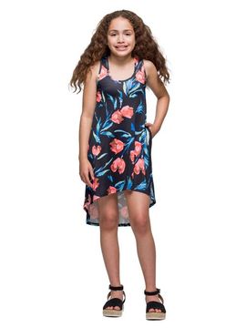 24sevenKid 24sevenKid Black Floral High Low Sleeveless Pocket Dress