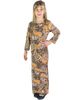 24sevenKid 24sevenKid Brown Fall Print Long Sleeve Side Slit Maxi Dress - 1