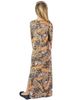 24sevenKid 24sevenKid Brown Fall Print Long Sleeve Side Slit Maxi Dress - 3