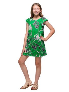 24sevenKid 24sevenKid Green Floral Print Cap Sleeve Babydoll Dress