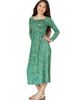 24sevenKid 24sevenKid Green Print Long Sleeve Maxi Dress - 2
