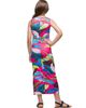 24sevenKid 24sevenKid Pink Floral Print Side Slit Maxi Dress - 3